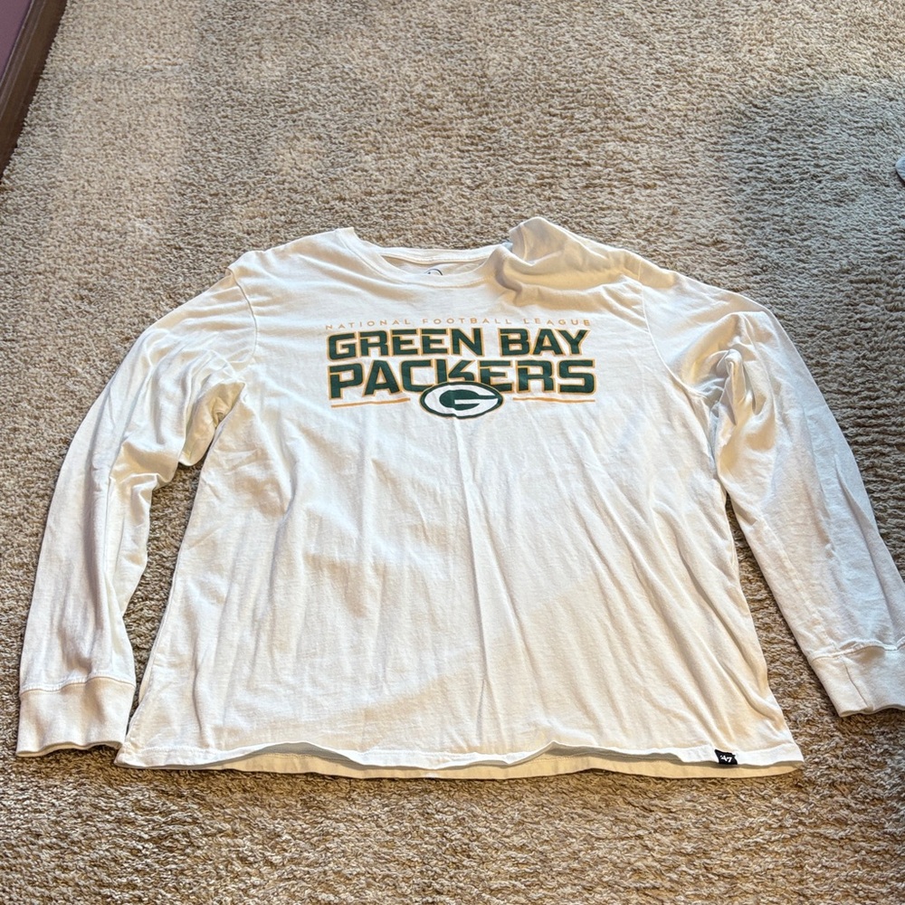 Green Bay Packers White Long Sleeve Shirt